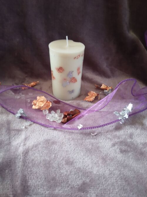 Rose Gold & Silver Pillar Candle ( Paraffin & Soy ) , Paraffin