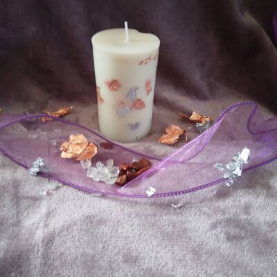 Rose Gold & Silver Pillar Candle ( Paraffin & Soy ) , Paraffin