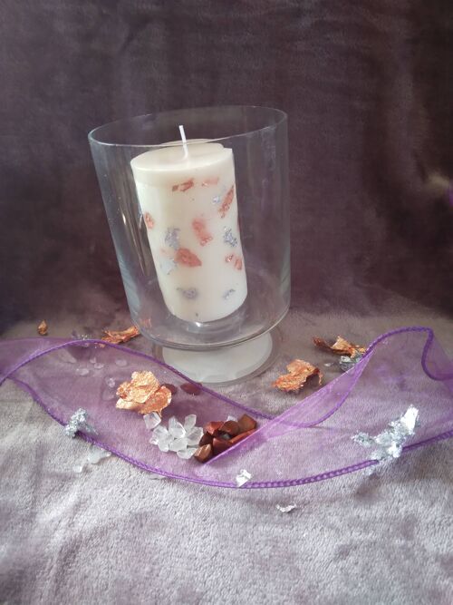 Rose Gold & Silver Pillar Candle ( Paraffin & Soy ) , Soy
