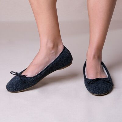 Ballerina slippers for home with travel bag Anthracite