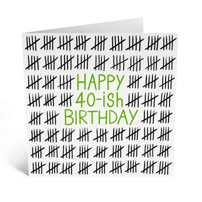 Tarjeta de cumpleaños divertida 40ish, tarjeta de cumpleaños descarada