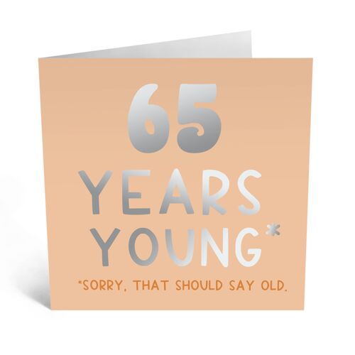 65th Birthday Card, Cheeky & Playful Birthday Card, 65 Years