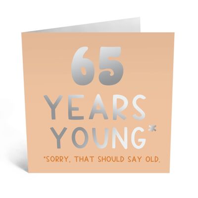 Tarjeta de 65 cumpleaños, tarjeta de cumpleaños descarada y juguetona, 65 años
