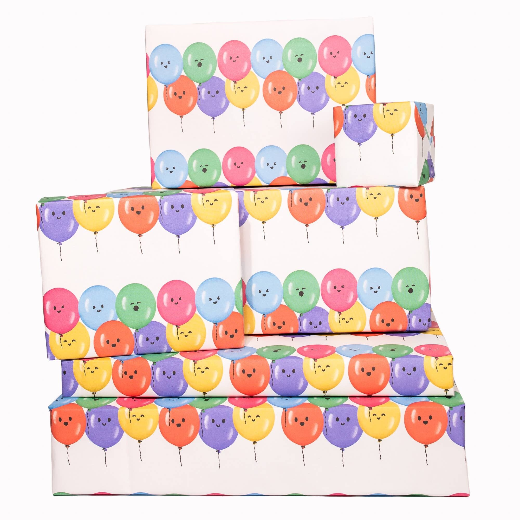 Papier Cadeau Visages de Ballons - 1 Feuille