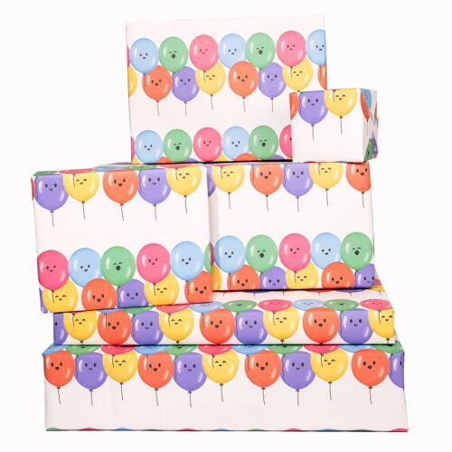 Balloon Faces Wrapping Paper - 1 Sheet