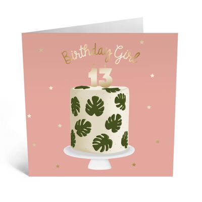 Bday Girl Thirteen Card