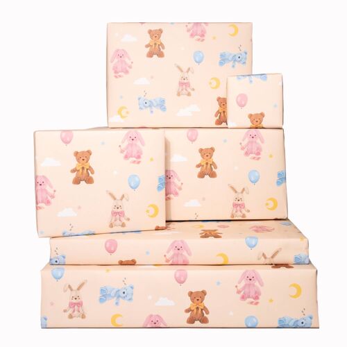 Bears And Bunnies Wrapping Paper - 1 Sheet