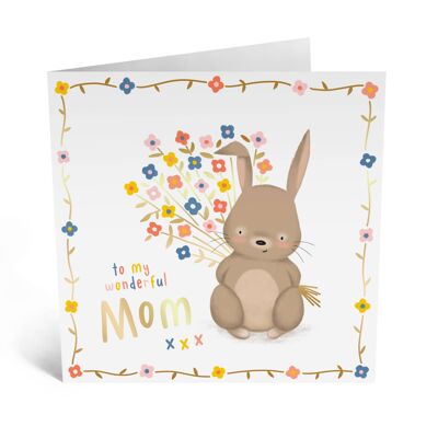 Binky Bunny Flowers Mama süße Geburtstagskarte