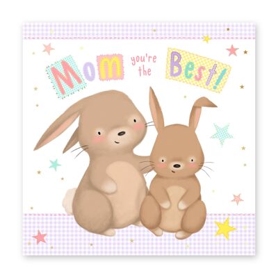 Tarjeta Binky Bunny Mom Eres la mejor