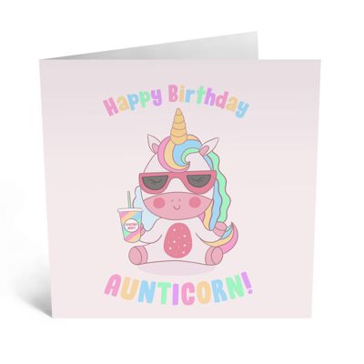 Tarjeta de cumpleaños Aunticorn