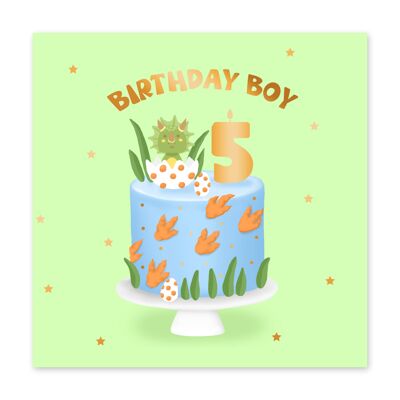 Birthday Boy Cute 5th Birthday Card