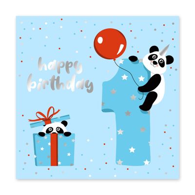Carta di compleanno ragazzo Panda