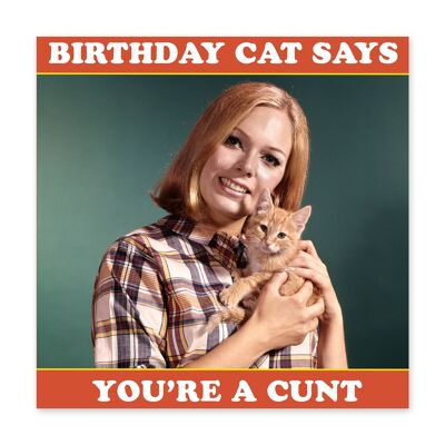 Il gatto di compleanno dice la carta