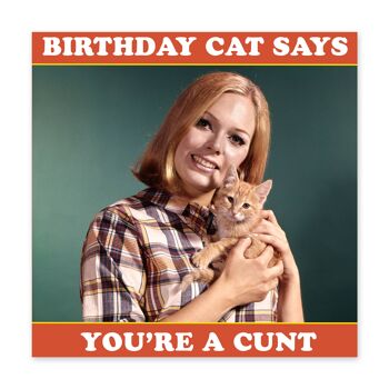 Le chat d'anniversaire dit la carte 1