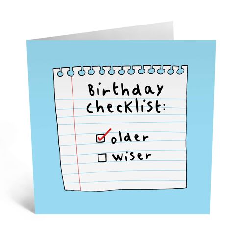 Birthday Checklist Funny Birthday Card