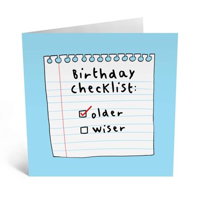 Birthday Checklist Funny Birthday Card