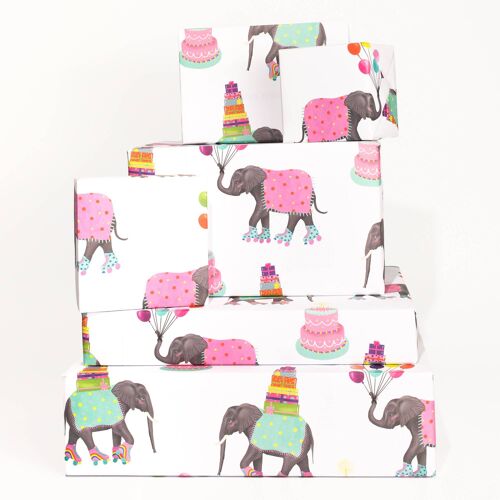 Birthday Elephants Wrapping Paper - 1 Sheet