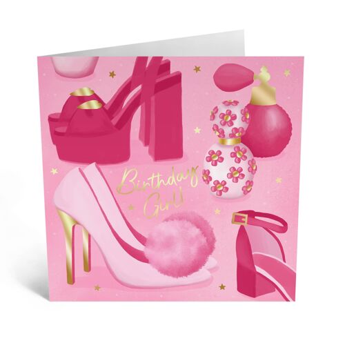 Birthday Girl Heels And Perfume Cute Birthday Card
