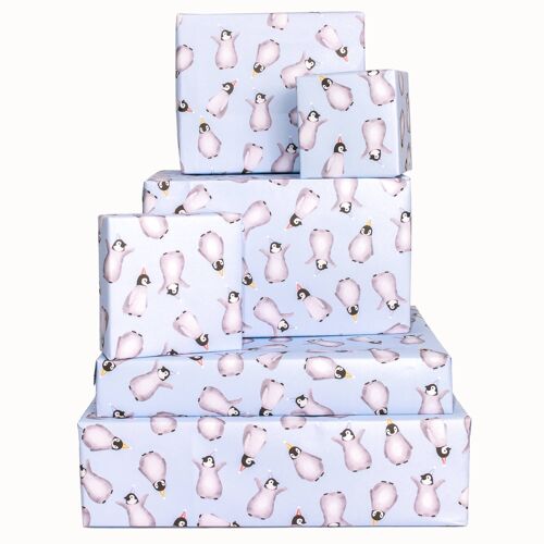 Birthday Penguins Wrapping Paper - 1 Sheet