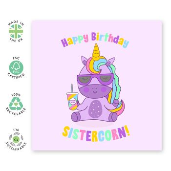 Carte d'anniversaire Sistercorn 2