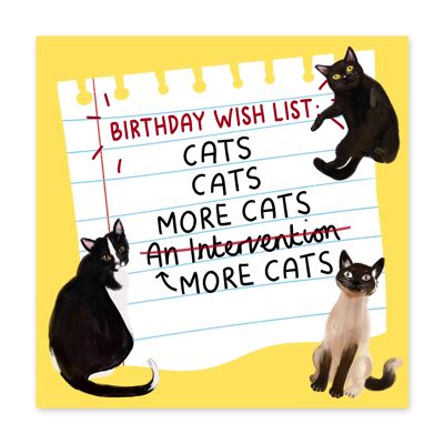 Tarjeta de lista de deseos de cumpleaños