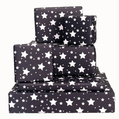 Blue Winter Stars Wrapping Paper - 1 Sheet