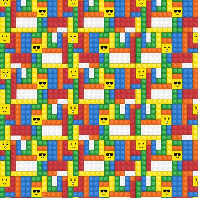 Building Blocks Faces Wrapping Paper - 1 Sheet