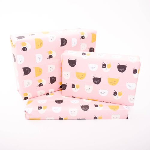 Cat Faces Wrapping Paper - 1 Sheet