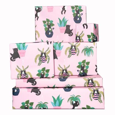 Cat Plants Wrapping Paper - 1 Sheet