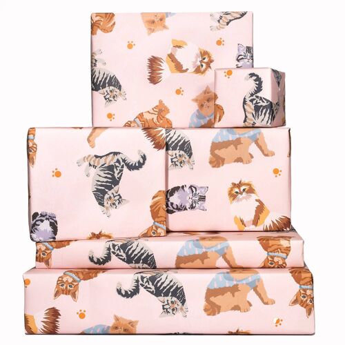 Cats Pink Wrapping Paper - 1 Sheet
