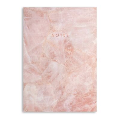 Central 23 - Cuaderno de mármol de cuarzo rosa - 120 páginas rayadas