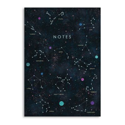 Zentrales Notizbuch mit 23 Sternzeichen – 120 linierte Seiten