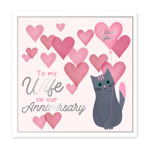 Chedar the Cat Wife Anniversary Card
