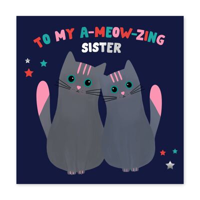 Cheddar the Cat Ameowzing Sister Card