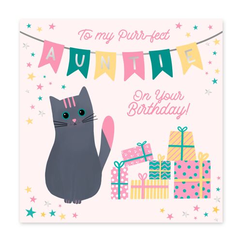 Cheddar the Cat Auntie Card