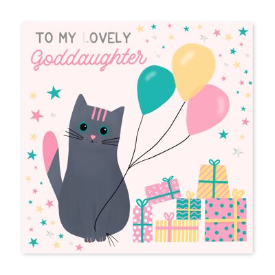 Cheddar the Cat Goddaughter Card