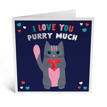 Carte Cheddar le chat je t'aime Purry Much 3