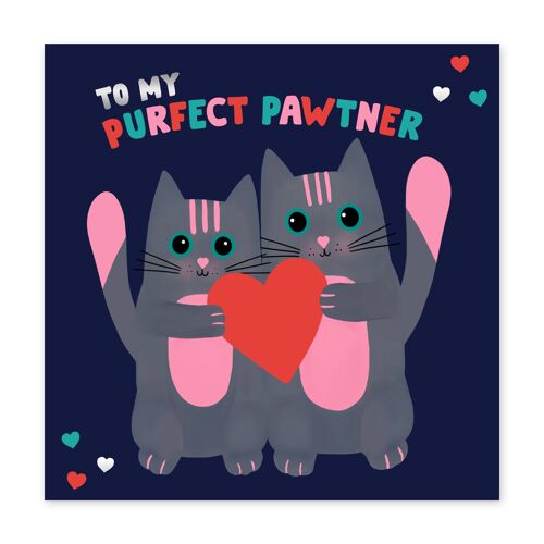 Cheddar the Cat Purfect Pawtner Card