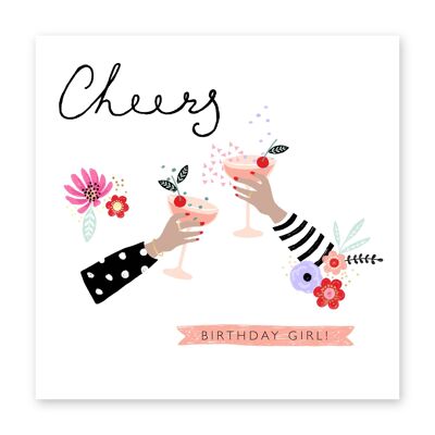 Carte Anniversaire Cheers Girl