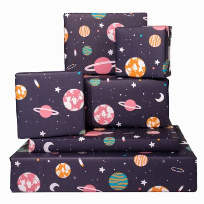 Colourful Space Wrapping Paper - 1 Sheet
