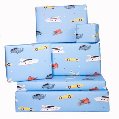 Colourful Transport Wrapping Paper - 1 Sheet