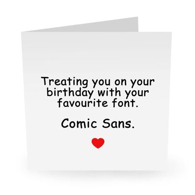 Comic Sans süße Geburtstagskarte