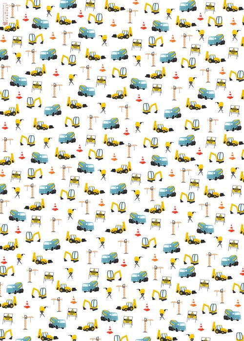 Construction Wrapping Paper - 1 Sheet