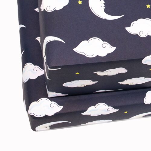 Crescent Moon And Stars Wrapping Paper - 1 Sheet