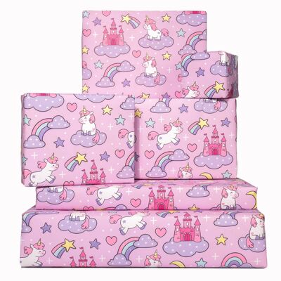 Papel de regalo Unicornios lindos - 1 hoja