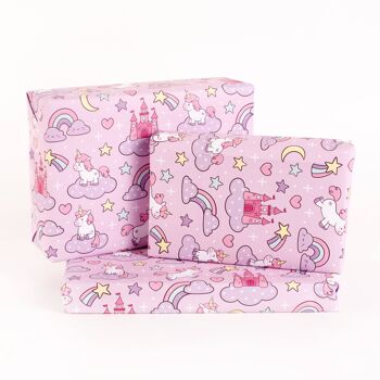 Papier Cadeau Licornes Mignonnes - 1 Feuille 2