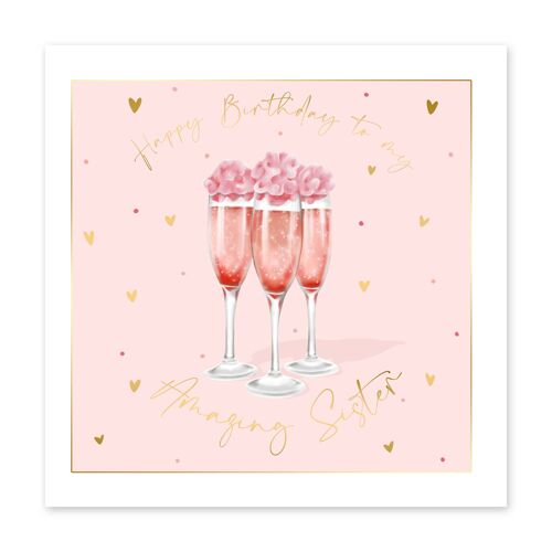 Cute, Elegant Birthday Card For Sister, Birthday Cards