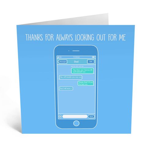 Dad Thanks For Always Looking Out For Me Phone Birthday Card