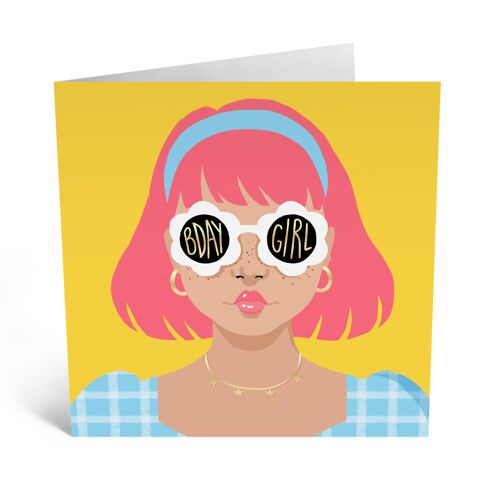 Daisy Sunglasses Cute Birthday Card