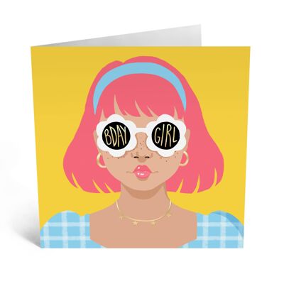 Daisy Sunglasses Cute Birthday Card